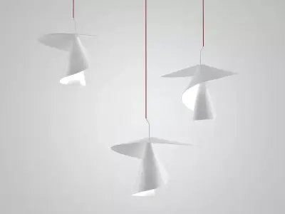 Spiry origami pendant light 3D model