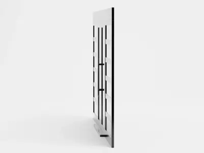 Double Door V1 - French Sliding Style with Black Frame 3D model