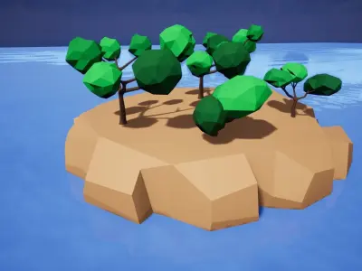 Cartoon Rocks Mobile for UNREAL Low-poly 3D model