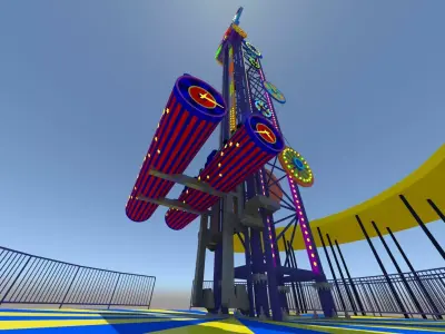 Jump Frog Drop Tower 3D model