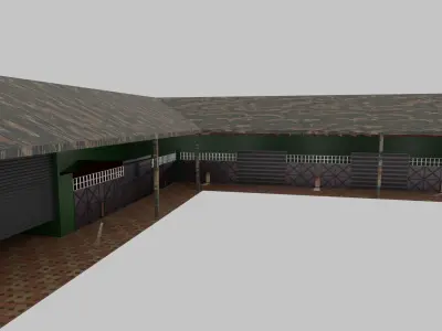 Horse Stable Low-poly 3D model