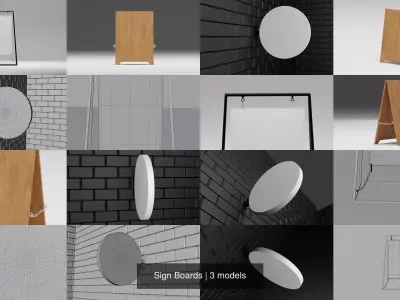 Sign Boards 3D Model Pack