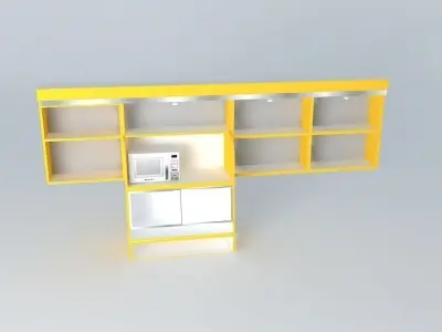 Kit410Panel Mirror Door Bread and shelves by Alex Marques Free 3D model