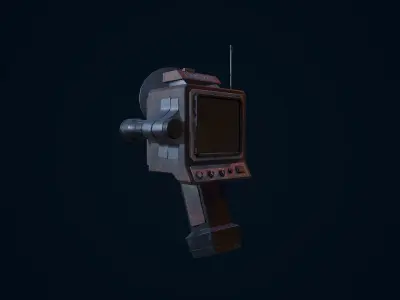 Tracker old tv set Low-poly 3D model