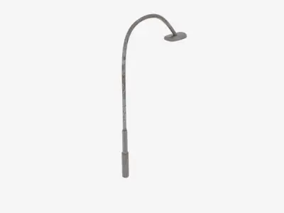 Rust Curve Lamp Pole Low-poly 3D model
