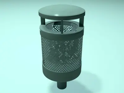 Trashcan with plastic bag  3D model