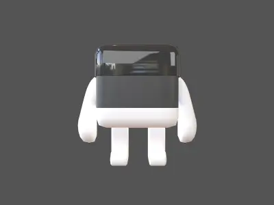 Cube Character 00006 CubeBot Low-poly 3D model
