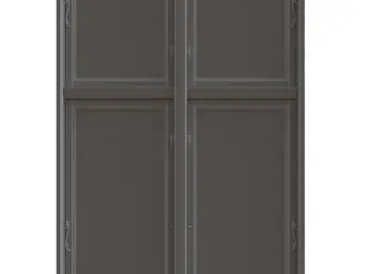 Scandinavian wooden window 3D model
