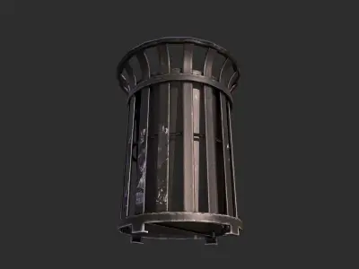 Trash bin Low-poly 3D model order