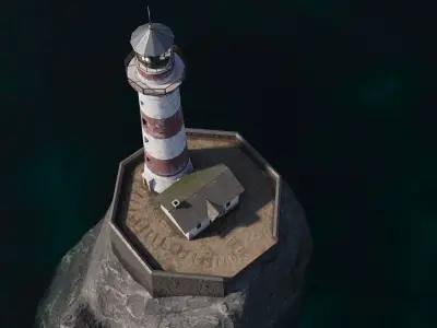 Lighthouse Game Ready Low-poly 3D model