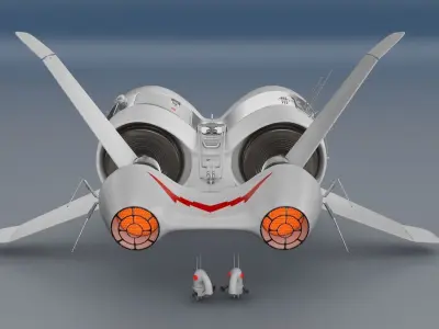 Spaceship Wings Up 3D model