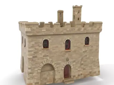 Medieval Stone Castle model pack Low-poly 3D model shop