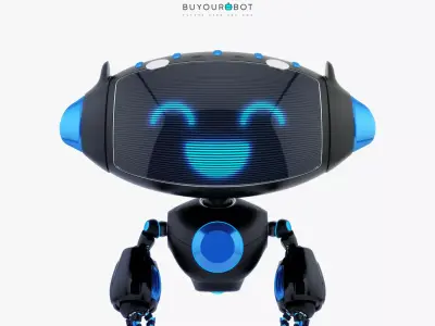 AERIAL BLACK CUTE CAT BOT 3D model