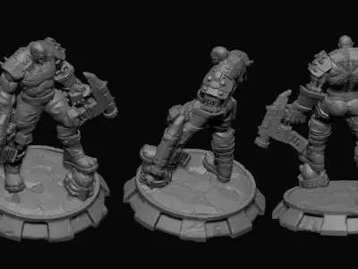 Cyborg Orc with guns 3D print model