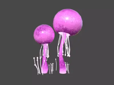 Fantasy Mushroom E07 Pink - Scene Backdrop Design Low-poly 3D model