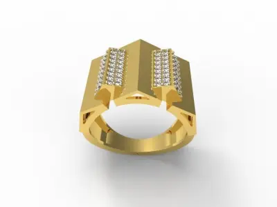 096 - Big Light Weighted Gents Ring - For men 3D print model