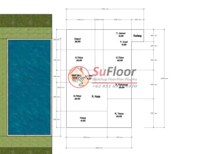 House 9x12m code 546 - Sketchup 3D model 3D model 3D model
