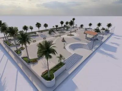 public park-Private Park Landscape 3D model