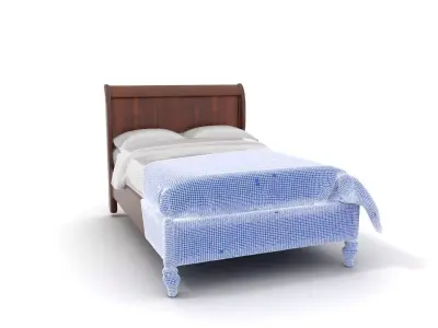 Walnut Sleigh Bed model pack Low-poly 3D model