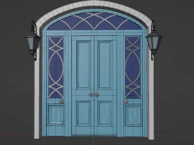 Door and Lantern 3D model