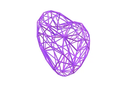 Stylish Heart V2 008 Low-poly 3D model