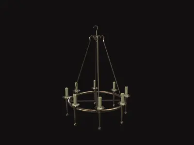 Medieval Chandelier V01 Low-poly 3D model