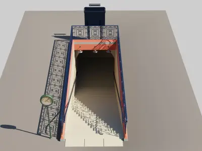 Subway Entrance Low-poly 3D model