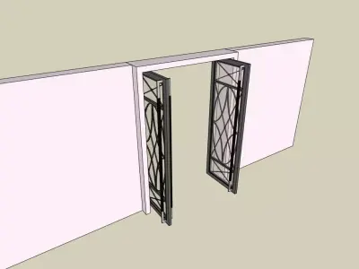 Art Deco Glass Door  3D Model 3D model