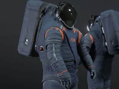 Axiom AxEMU Spacesuit Low-poly 3D model