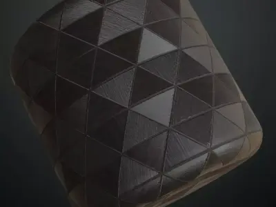 Dark Triangular Wood Mosaic Parquet PBR Texture