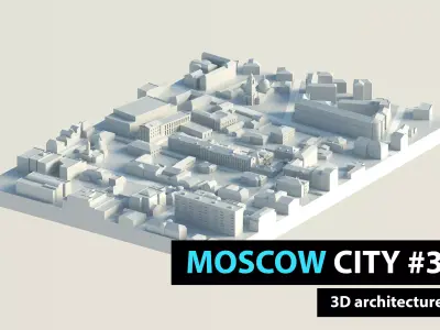 Moscow City Fabrika Marata Territory Low-poly 3D model