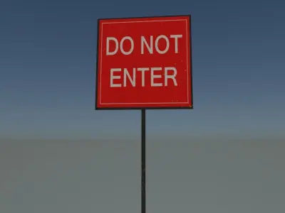 Do not enter sign Free low-poly 3D model