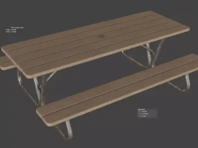 Park Bench 3D model 2