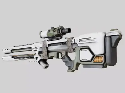 SciFi Sniper Rifle Low-poly 3D model