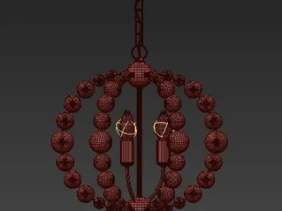Chandelier Amber Bamboo Pendant 3D model purchase