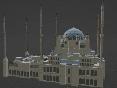 Adana Merkez Sabanci Camii Free low-poly 3D model