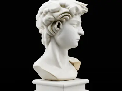 Greco-Roman Male Statue Bust 3D model