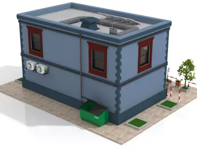 Book Store - Library Low-poly 3D model