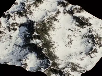 Realistic Icy Rocky Terrain Environment PBR Low-poly 3D model