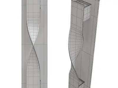 Twist Indoor Outdoor LED Sconce Low-poly 3D model