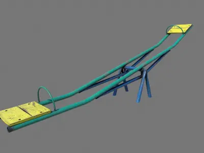 Old SeeSaw Low-poly 3D model