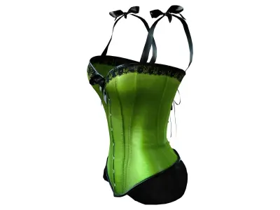 Corset with Straps and Bows Low-poly 3D model