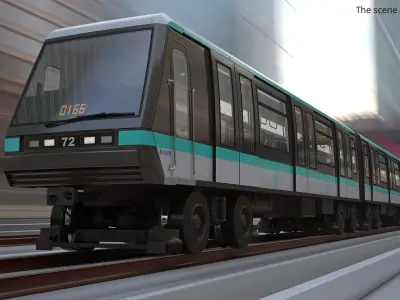  Paris Metro Subway Train MP 05 Rigged 