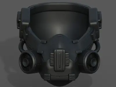 Gas mask respirator scifi futuristic helmet  Low-poly 3D model get