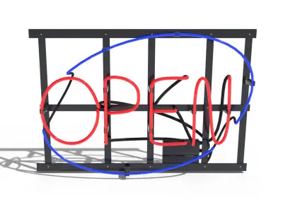 Neon Open Sign 3D model