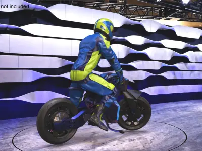  Racer on Futuristic Motorcycle 