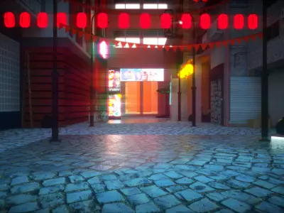 japanese neighborhood 3D model