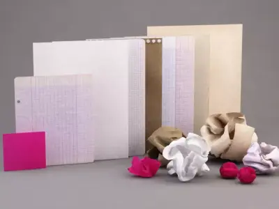 PAPER---Crumpled square piece of paper Low-poly 3D model