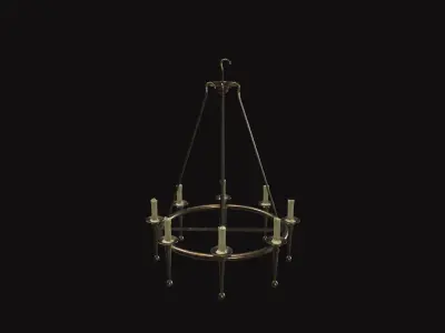 Medieval Chandelier V01 Low-poly 3D model