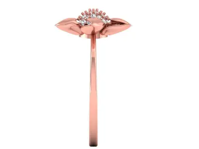 Solitaire Wedding Engagement Women Light Weight Flower Rings 3D print model